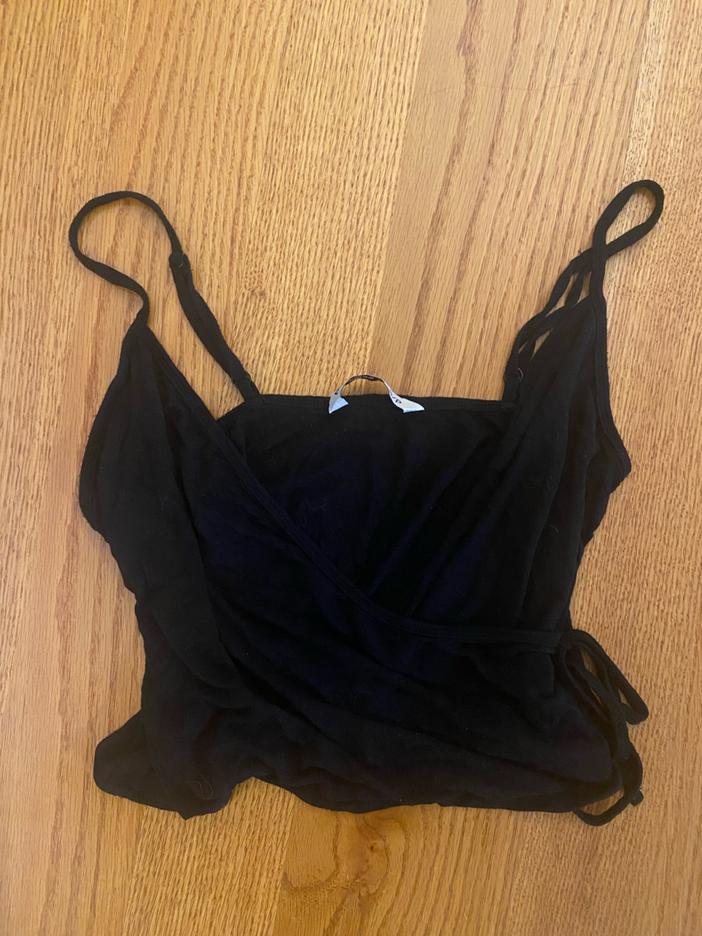 Bluenotes Black Slim Strap Cropped Tank